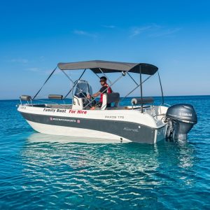 Rent the Paxos 17ft in Konnos Bay | Spacious & No License