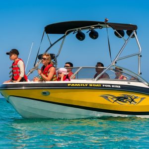 Rent the Yellow Regal 20ft in Protaras & Ayia Napa | 140HP for 8 Guests