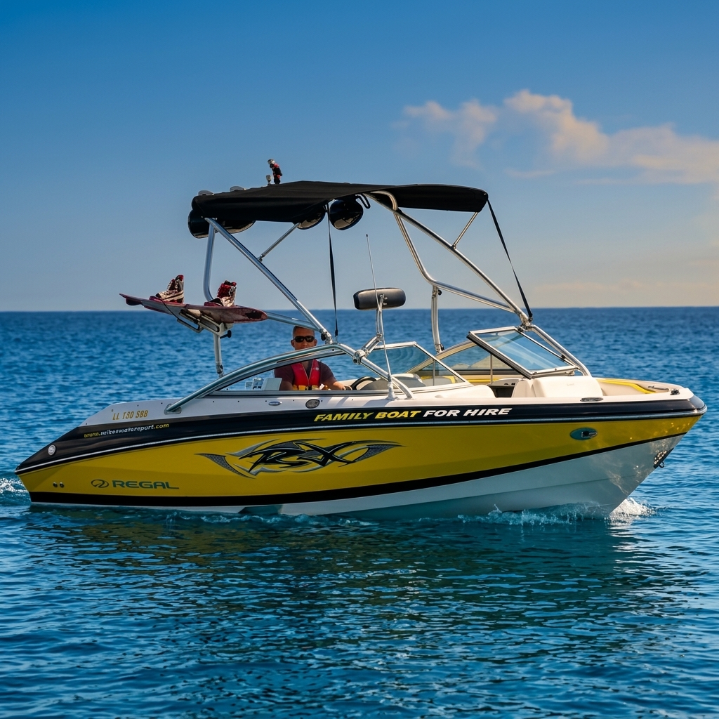 Rent the Yellow Regal 20ft in Protaras & Ayia Napa | 140HP for 8 Guests